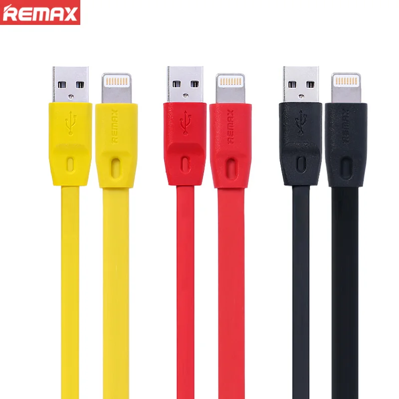1m 2m Long USB Cable for iPhone 5 5c 5s 6 6s 7 Plus SE iPad Mini Air Pro Charging Data Transmit Flat Wire Original Remax