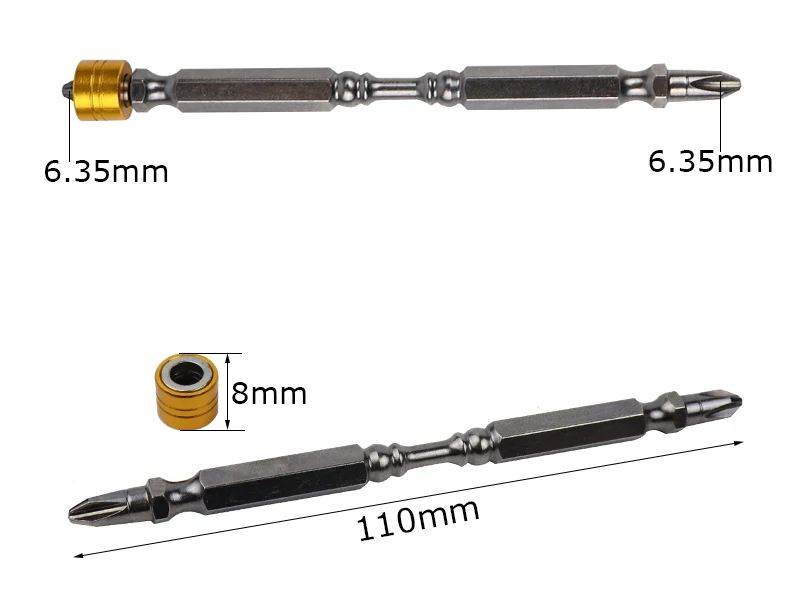 65 мм/110 мм набор магнитных отверток PH2 1/" с шестигранным хвостовиком Phillips для гипсокартона электрические шурупы