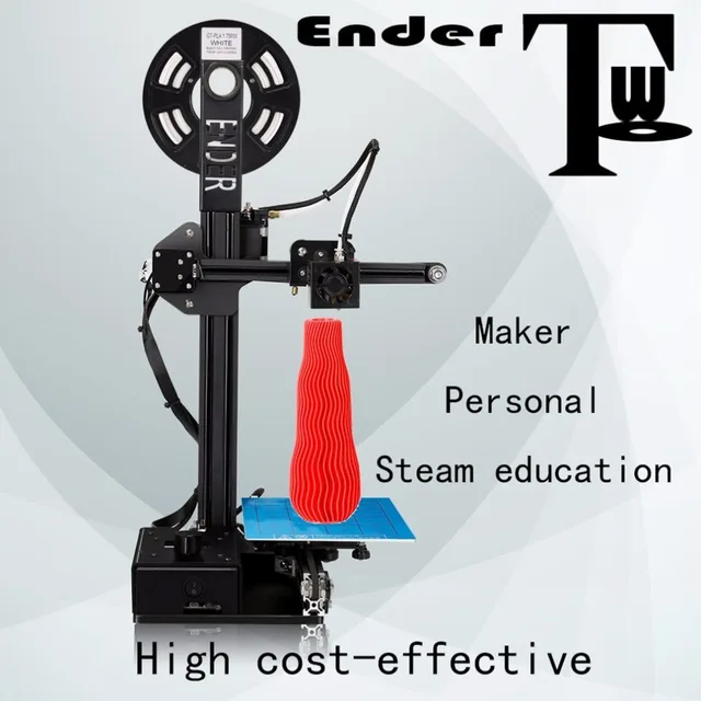 Special Price CREALITY 3D Printer Cheap Pulley Version DIY Kit 3D Printing Machine Metal Frame 3D Printer Kit DIY Filaments Ender-2