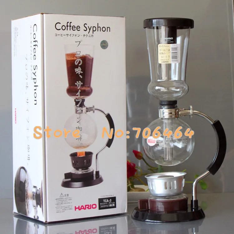 Hario 3 чашки Syphon кофеварка вакуум кофе пивовар сифон кофеварка с изогнутой ручкой дизайн высокого качества ML07