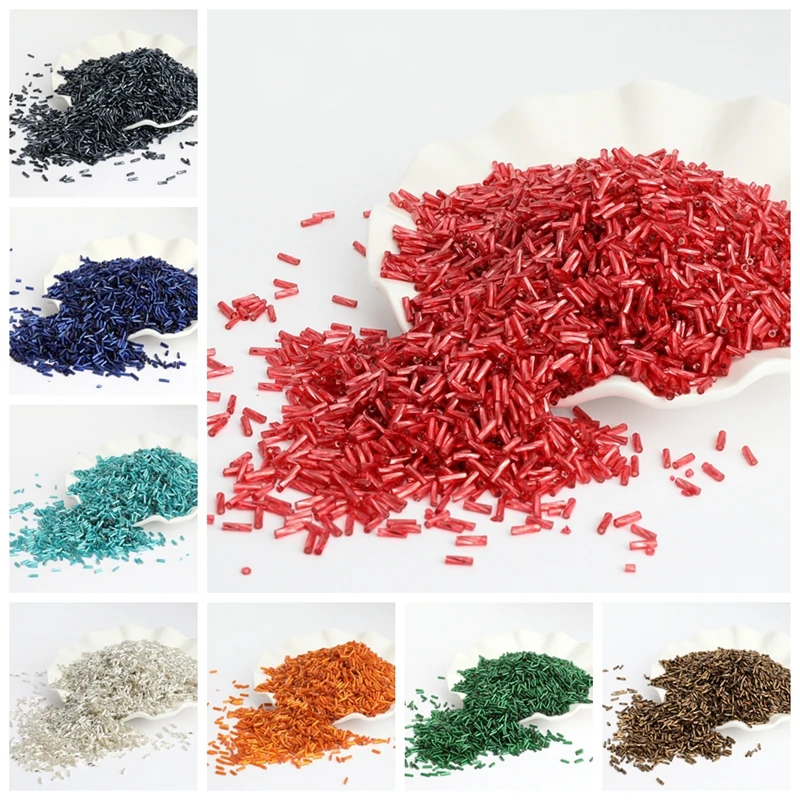 

2x6mm 400pcs/lot The Screw Thread Czech Glass Seed Spacer Beads Austria Crystal Long Tube Beads MultiColor For Jewelry Making