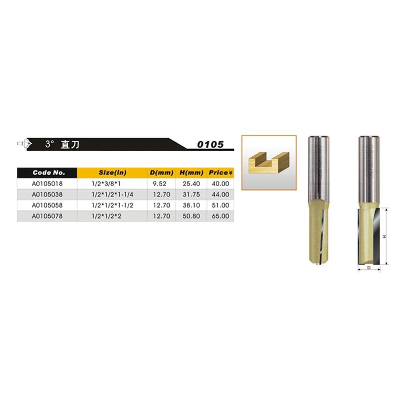 1 шт. 1/2 3 deg флейта прямые биты Арден фрезы Деревообрабатывающие инструменты фрезы для дерева карбида вольфрама фрезы