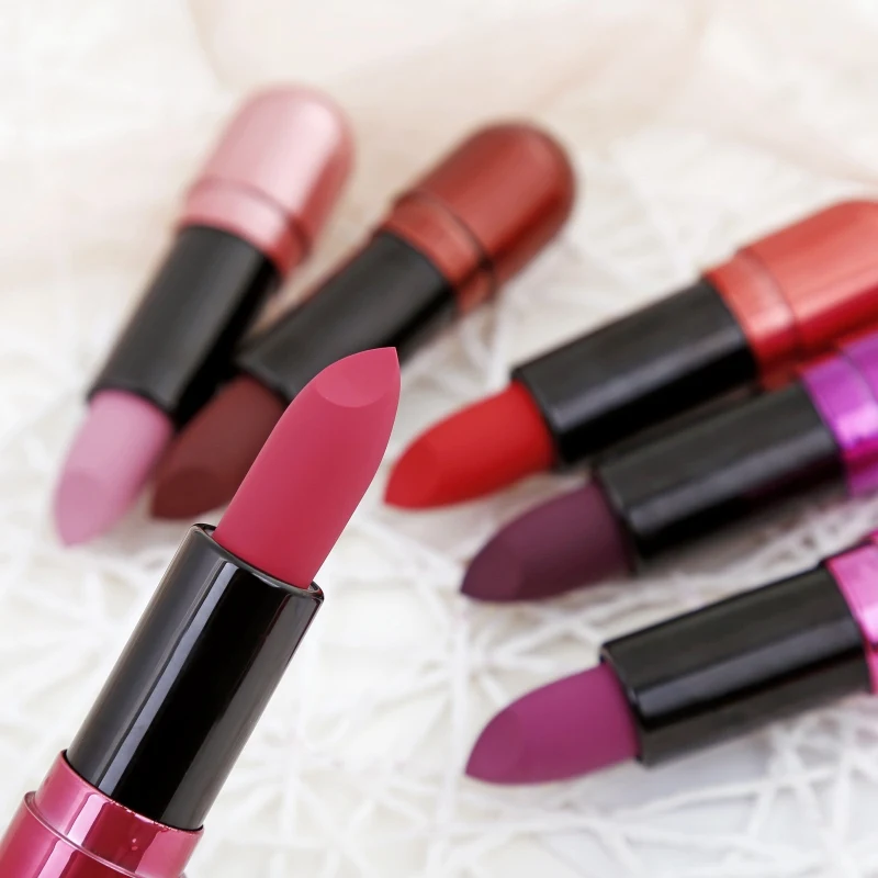 1PC Matte Lipstick Moisturizer Lips Smooth Lip Stick Long Lasting Lip Makeup Cosmetic 12 Colors Waterproof Natural