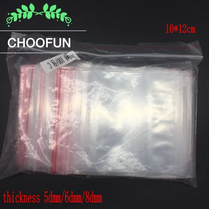 

100pcs/lot 10x12cm PE Transparent Self Sealing Zip lock Bags Food Jewelry And Grocery Clear Small Goods Plastic Packaging Bags