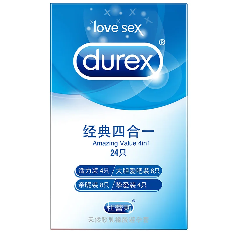 Durex 24/48/82 шт. 4in1Ultra Тонкий петух презерватив интимной контрацепции из натурального