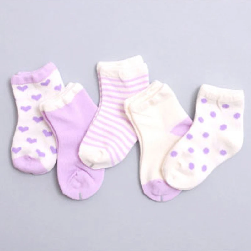 

5Pairs/lot Cute Baby Cotton Socks Spring Autumn Newborn Floor Socks Kids Short Sock Breathable Baby Boy Girl Socks 8 Colors