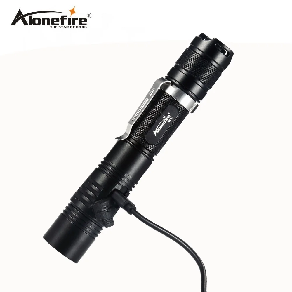 AloneFire X470 Powerful LED flashlight Rechargeable USB Flashlight