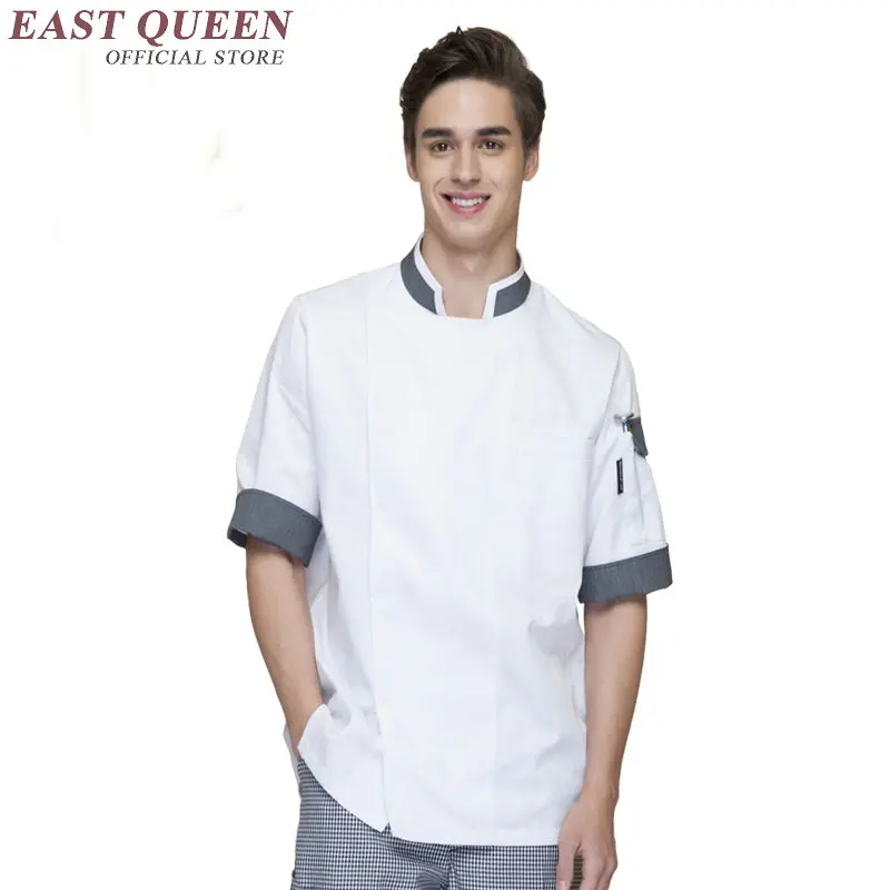Еда обслуживание шеф-повара куртка одежда мужская летняя униформа официанта гостиницы униформа для ресторана Униформа Повара Мужская AA790 - Цвет: Белый