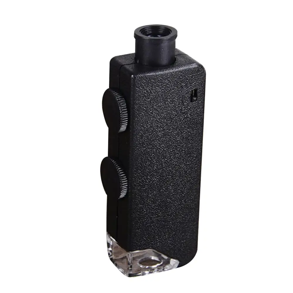 

60-100 Times Adjustable Zoom With Light Source Portable Pocket Microscope Jewelry Painting Identification Magnifying Glass