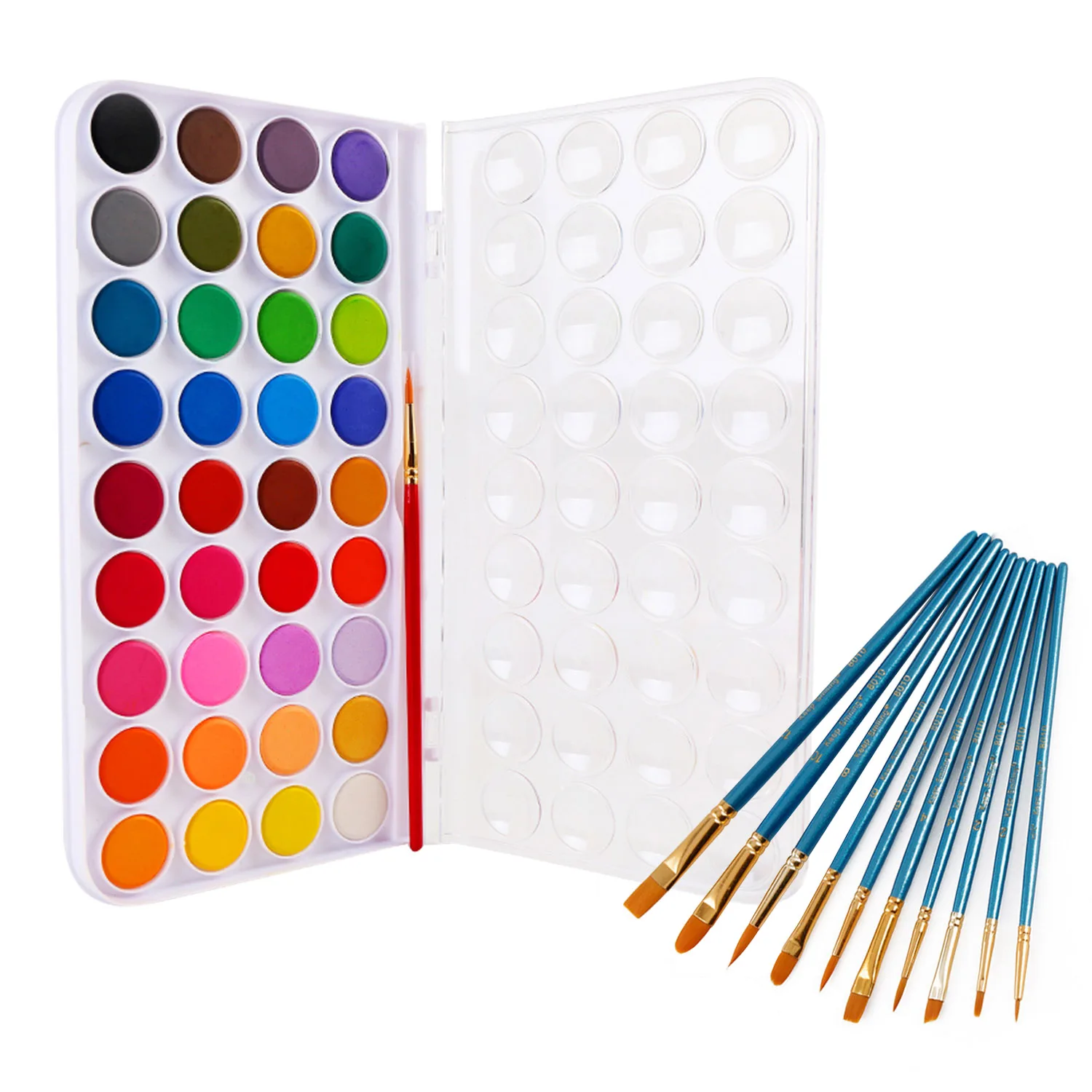 36 цветов Профессиональная Акварельная краска твердый пигмент с коробкой и 10 шт. кисти для акварельной краски ing принадлежности инструмент