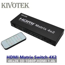 4x2 HDMI Switch Matrix Switcher Adaptador, 4K x 2K 3D FullHD 1080P Conector Fêmea De Controle RC Para HDTV PSP STB PS23 DVDFree Grátis