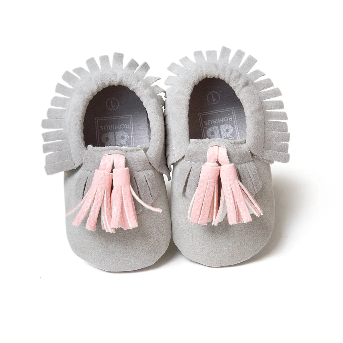 Новый серый розовый кисточкой для маленьких мальчиков замшевые туфли маленьких ботиночки для новорожденной Младенческая Детская