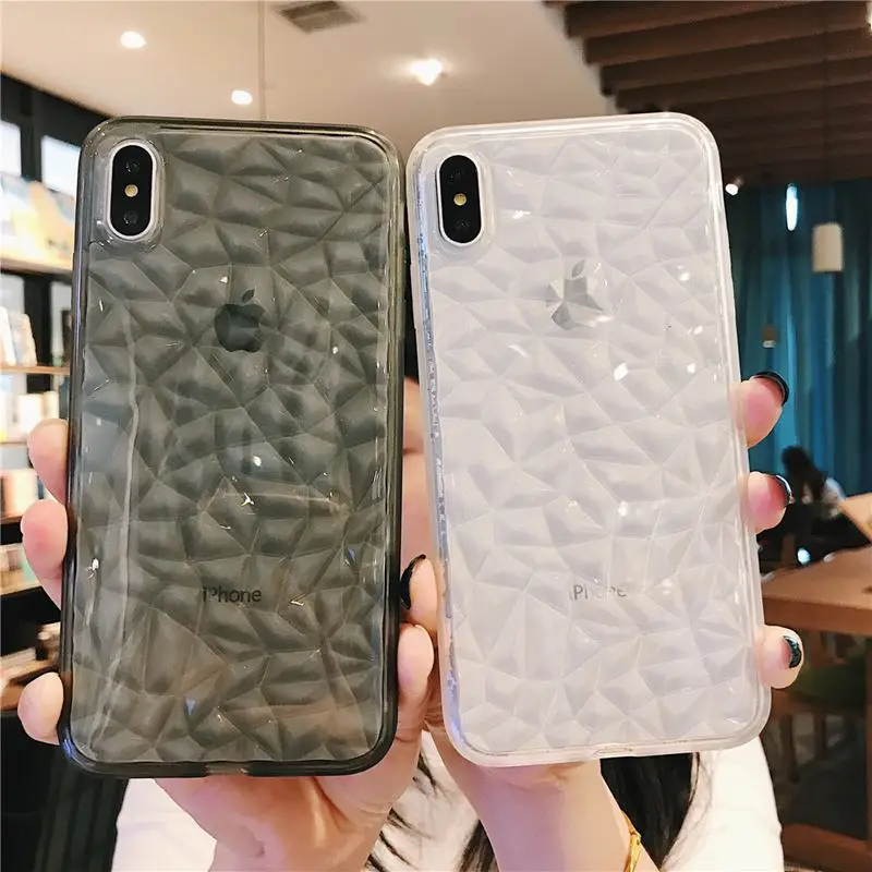 3D Алмазная текстура чехол для iPhone 6 6s 7 8 Plus 7Plus X XR XS Max мягкий телефона роскошный