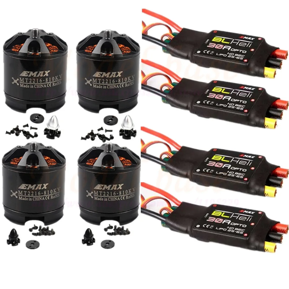 

4PCS EMAX MT2216 810KV 2PCS CW/2PCS CCW Brushless Motor + 4PCS Emax Blheli 30A Brushless ESC for F450 Multicopter Quadcopter
