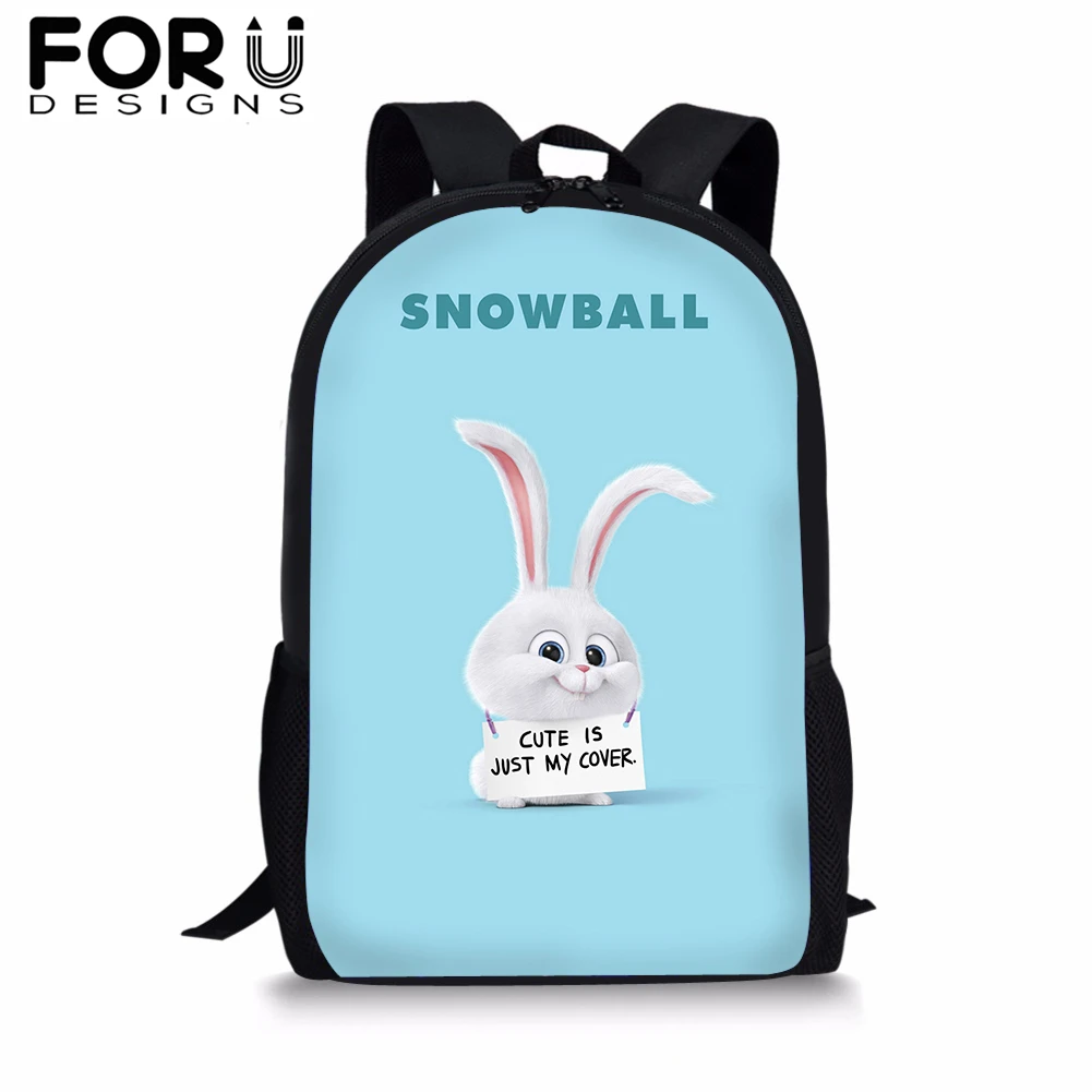 

The Secret Life of Pets Print Backpack for Students Snowball School Bags Boy Kids Cute Catoon Bookbag Children Notebook Backpack