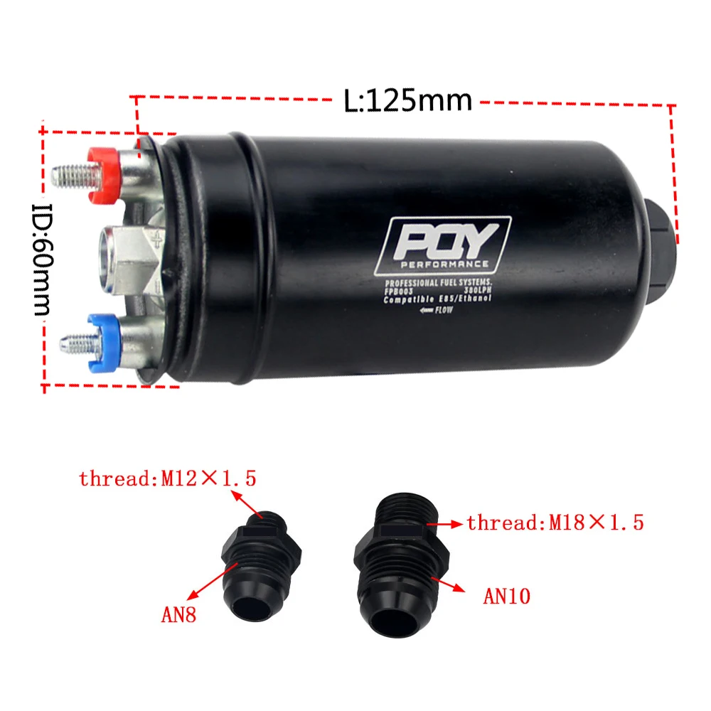 60 мм порт топливный насос перенапряжения бак маслоуловитель совместим с 044 топливный насос или 380 л/ч черный PQY топливный насос AN6 AN8 AN10 фитинг