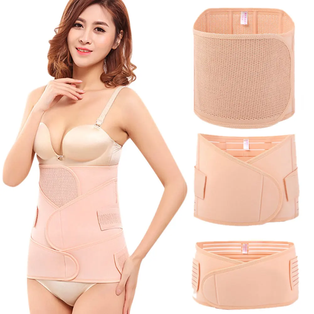 

3 in 1 Bellyband Breathable Women Body Shaper Slimming Shaper Belt Girdles Firm Control Waist Trainer Support Band Postpartum