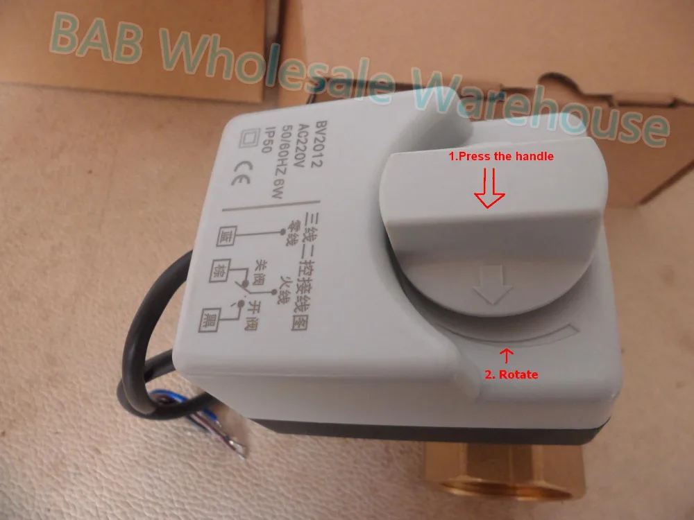 AC220V DN15(G 1/") до DN 50(G 2") 2 way 3 провода латунный моторизованный шаровой клапан/Электродвигатель Привода с функцией ручного переключателя