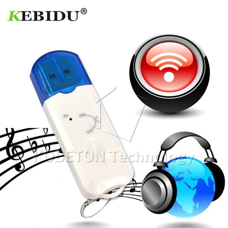 

Kebidu Handfree USB Wireless Bluetooth 5.0 Music Audio Receiver Adapter for Speaker for iPhone 6 for Samsung S5 for HTC for SONY