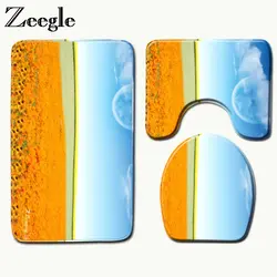 Zeegle 3 шт.. набор ковриков для ванной фланелевые напольные коврики для ванной комнаты коврик для унитаза коврики для ванной комнаты