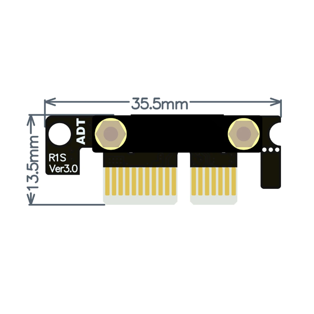 Удлинительный кабель PCIe 3 0x1 to x1 с прямым углом 90 градусов высокоскоростная шина