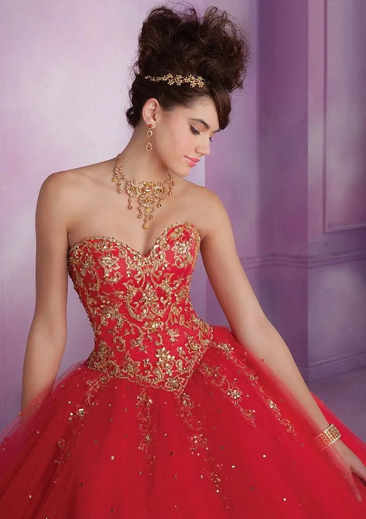 Горячая распродажа пышное платье красный тюль с курткой из бисера кристалл бальное платье на заказ длиной до пола Vestidos 15 Anos Q1099
