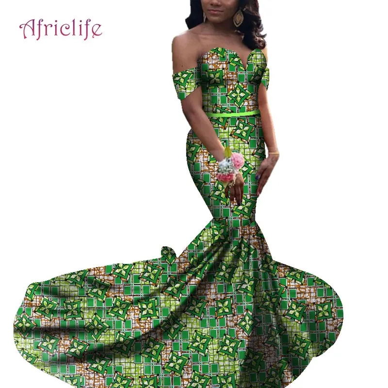 2019 женская элегантная одежда длинное облегающее платье юбка русалки модная одежда Bazin Riche африканская одежда без бретелек для женщин WY4731