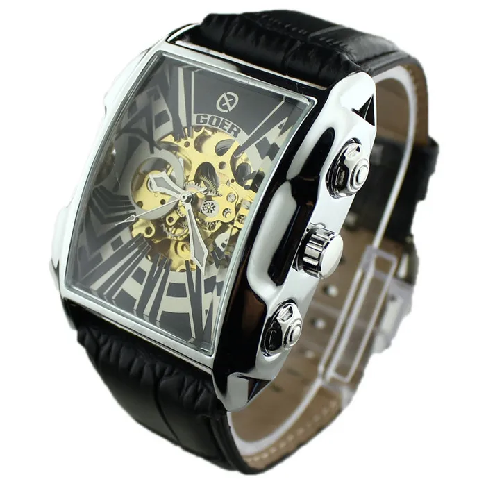 New 2016 Luxury Skeleton Watch Mechanical Automatic Self Winding Hollow Engraving Automatic Men s Watch Clock