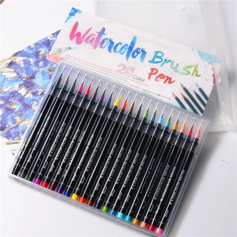 

20 Color Watercolor Brush Pen Premium Painting Soft Brush Pens Art Markers Sketch Drawing Colorful Drawing Comic Calligraphy