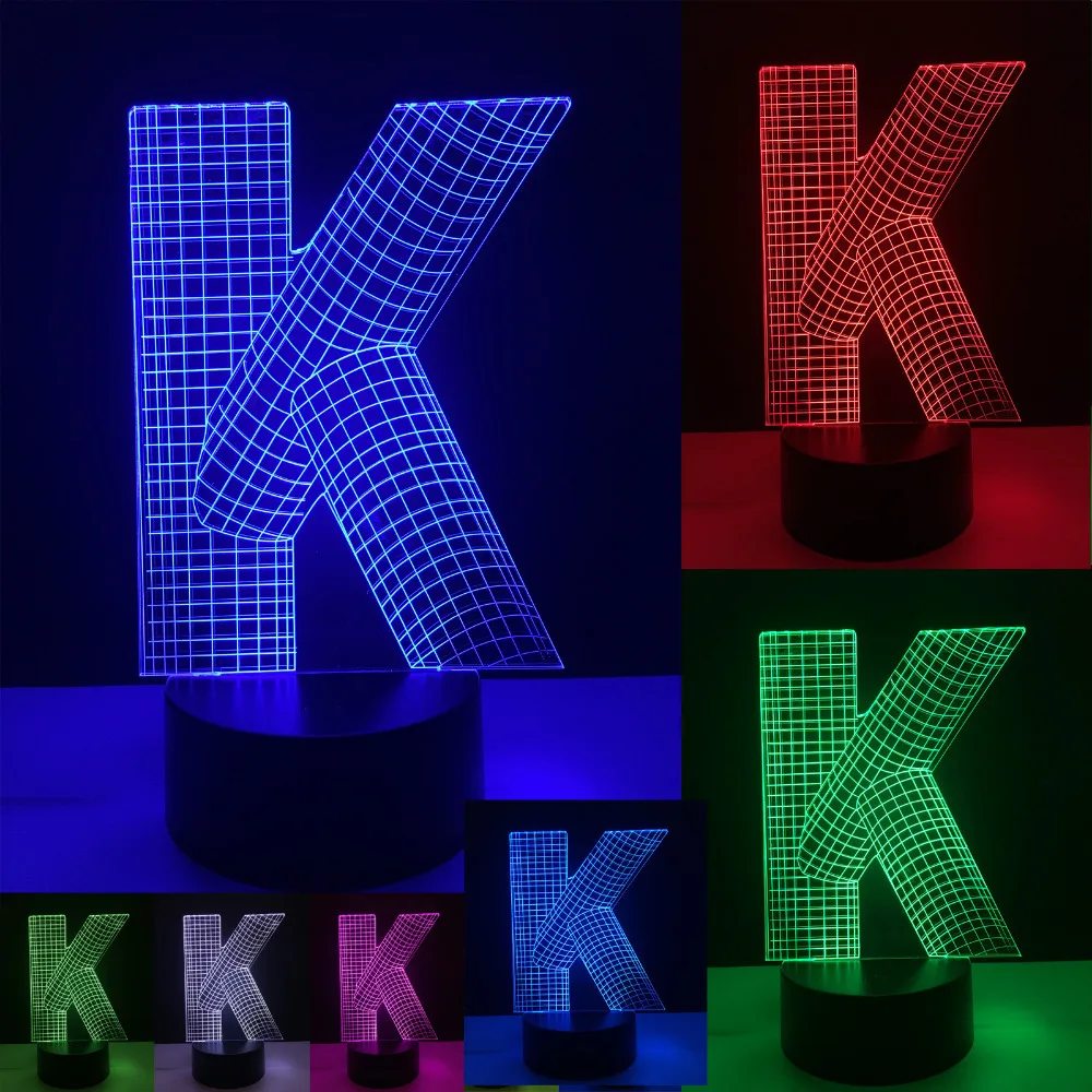 Us 7 9 20 Off Unique Bulb Alphabet Letter K Lamp Color Changing Grant Desk Table Led Lighting Home Mall Decor Boys Toy New Year Gifts In Us 7 9 20 Off Unique Bulb Alphabet Letter K Lamp Color Changing Grant Desk Table Led Lighting Home Mall Decor Boys Toy New Year Gifts In