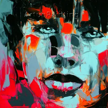 

Palette knife painting portrait Palette knife Face Oil painting Impasto figure on canvas Hand painted Francoise Nielly 0610-12f