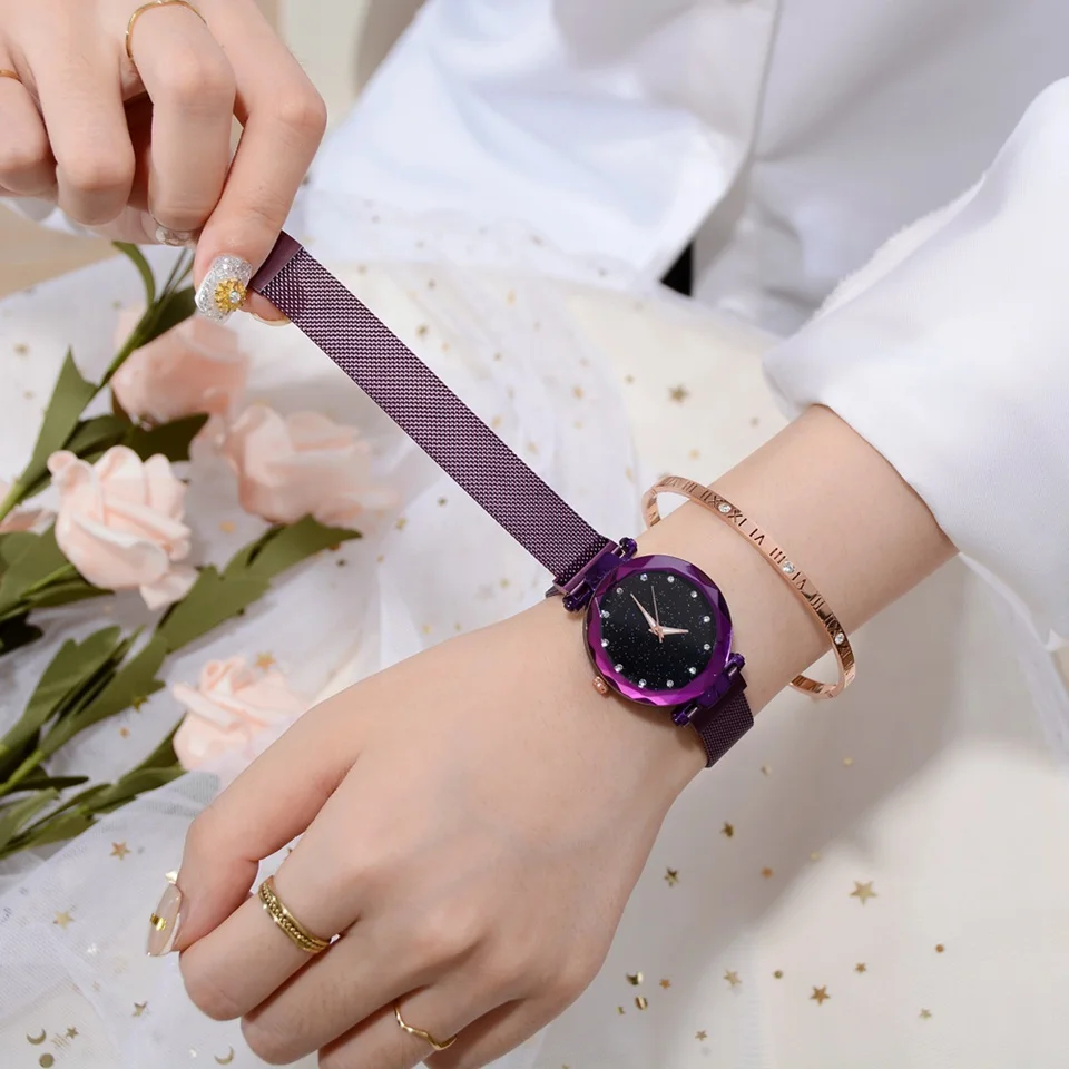 zegarek damski Luxury Women Watches Ladies Magnetic Starry Sky Clock Fashion Diamond Female Quartz Wristwatches relogio feminino