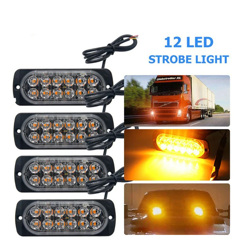 

18W Car Truck Emergency Light Flashing Firemen Lights 12Led Car-Styling Ambulance Police Light Strobe Warning Light 12V-24V