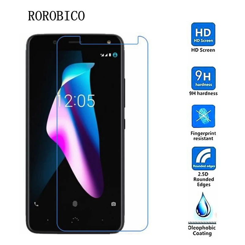 

ROROBICO Screen Protector For BQ Aquaris V Tempered glass Explosion-Proof 2.5D Protective Front Film (No full screen coverage)