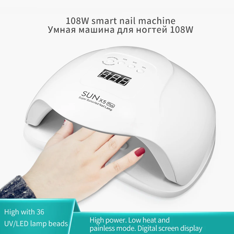 

CNDSE SUN 5X Plus UV LED Lamp For Nails Dryer 108W Ice Lamp For Manicure Gel Nail Lamp Drying Lamp For Gel Varnish