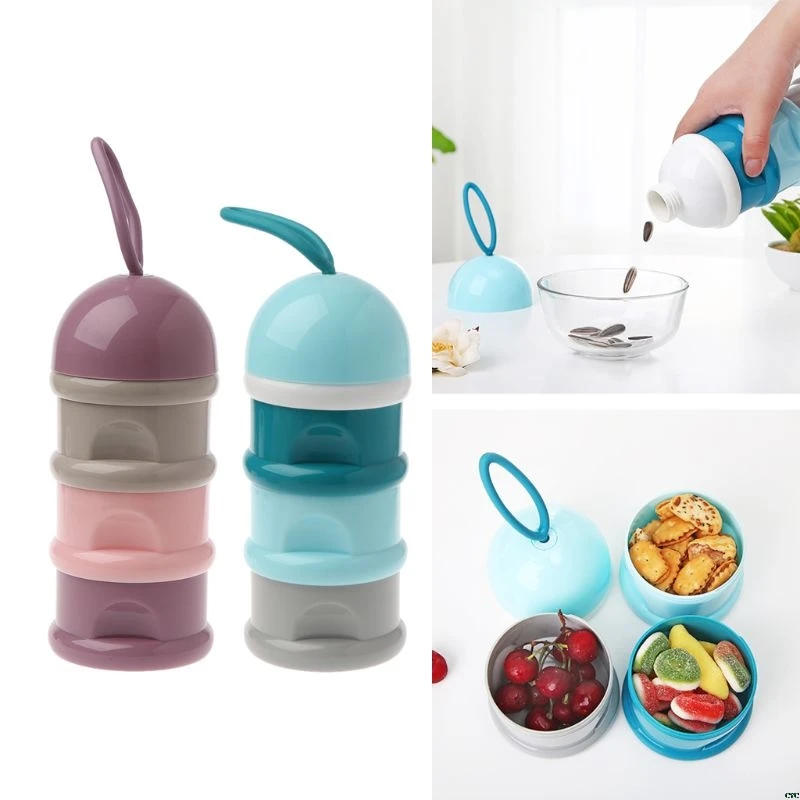 

Portable Newborn Baby Feeding Milk Container Infant Kids Formula Milk Powder Three Grid Candy Snacks Supplies Boxes