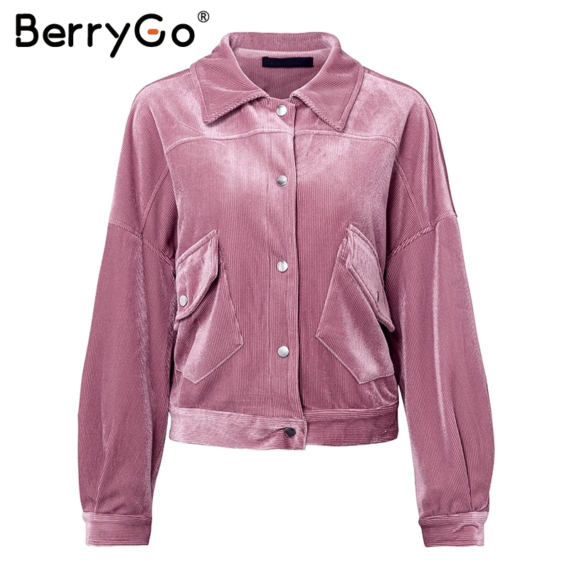 BerryGo Corduroy single breasted autumn jacket Women casual pocket winter outerwear 2018 High street purple jacket coats femme BerryGo Corduroy single breasted autumn jacket Women casual pocket winter outerwear 2018 High street purple jacket coats femme