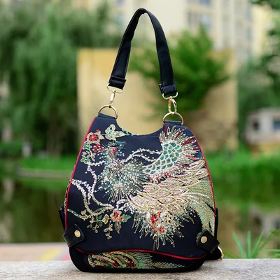 

Fashion Embroidery Women backpacks!Nice Animal Embroidered Embossing Lady Vintage backpacks Multi-use Bohemian Canvas rucksack