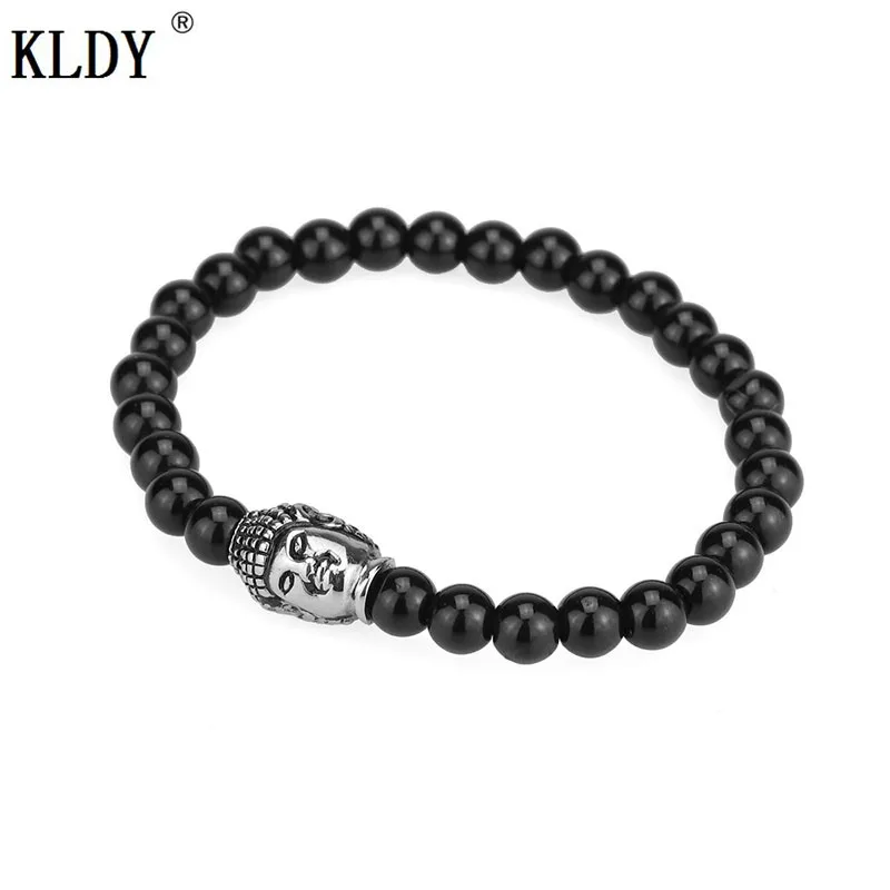 

KLDY New lava stone bracelet Men Micro skull Black Lava Healing Balance Beads Reiki Buddha Prayer Natural Stone Yoga Bracelets