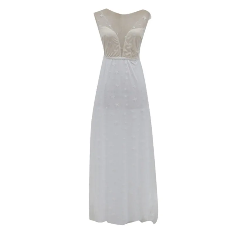  Women Summer Dress Boho Sexy V Neck Elegant Evening Party Sling Cross Wedding Casual Lace Dress Long Dresses #4A22 (11)