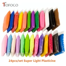 TOFOCO 24pcs/set Super Light Plasticine Intelligent Polymer Clay Slime Toys DIY Gum For Hands Anti Stress Colorful Clayey Tools