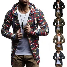 Spring Men Hoodies Jackets Camouflage Hooded Sweatshirt Male Long Sleeve Zipper Outwear Overcoat Hoody Windbreakers 2019 New