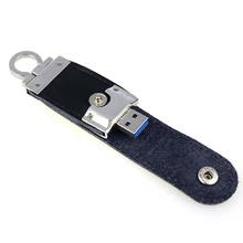 Black USB3.0 Business Leather Flash Drive Memory Stick U-Disk (32GB)