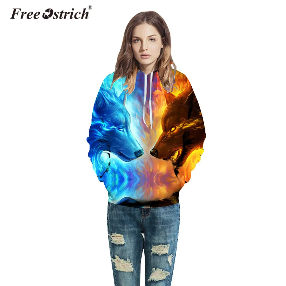 Худи в стиле Харадзюку С Длинным Рукавом и 3D принтом животных|sudaderas mujer|hoodie
