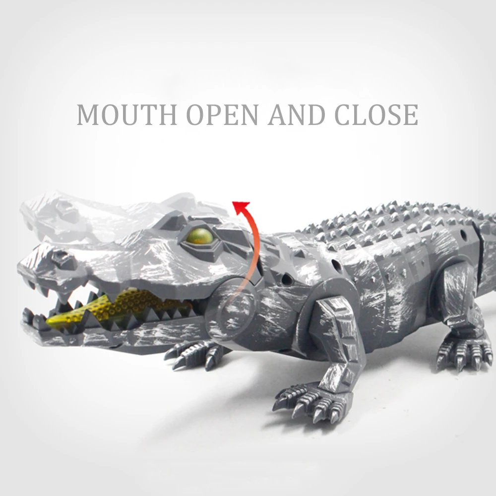 

RC Auto-Crawl Simulated Mechanical Crocodile Toy with LED light Sound Kids Gifts Toy for Children Play Fun