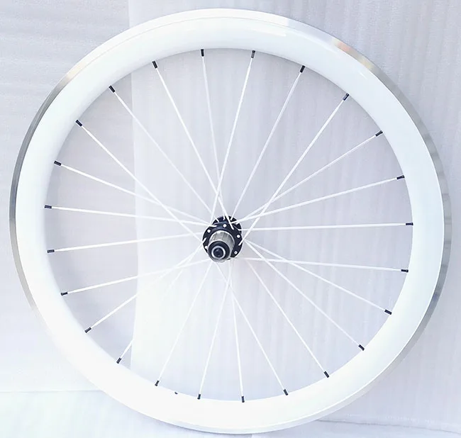 Ширина 23 мм белый цвет углеродный сплав дорожный велосипедные клинкерные колеса алюминиевая тормозная поверхность белые спицы керамическая втулка 700c