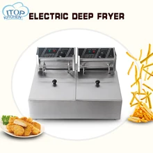 2 бака Электрический глубокий fryer машина 16л промышленная фритюрница из нержавеющей стали картофель фри курица жарочная машина еда process