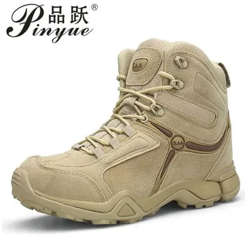 

Men Quality Brand Military Boots Tactical Desert Combat Boats Army Work Shoes Leather Antiskid Boots Men Sneakers