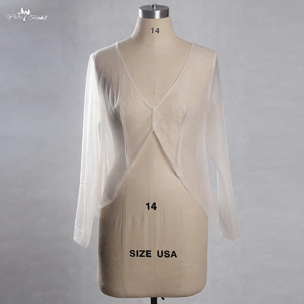 RSJ137 реальные фотографии Yiaibridal индивидуальный заказ сексуальный дешевый длинный рукав V шейный Тюль вечерний жакет для женщин Болеро черный