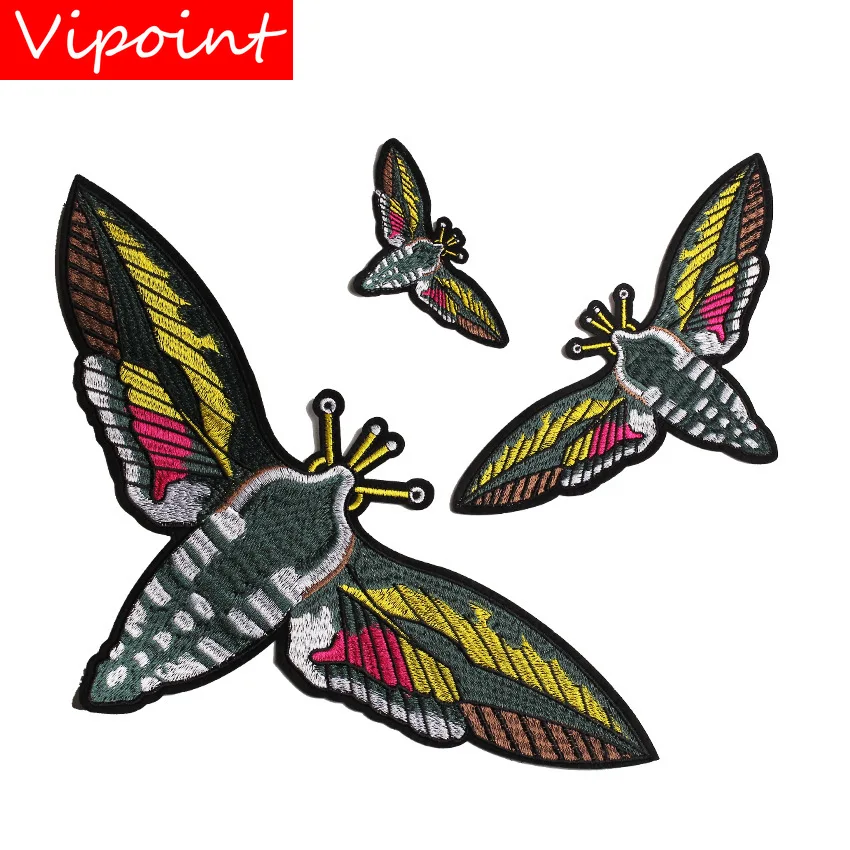 

VIPOINT embroidery big bee patches moth patches badges applique patches for clothing JW-124